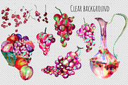 Watercolor grape set + Bonus 4 BG., a Decorative Illustration by redstudio (Thumbnail 4 of 11)