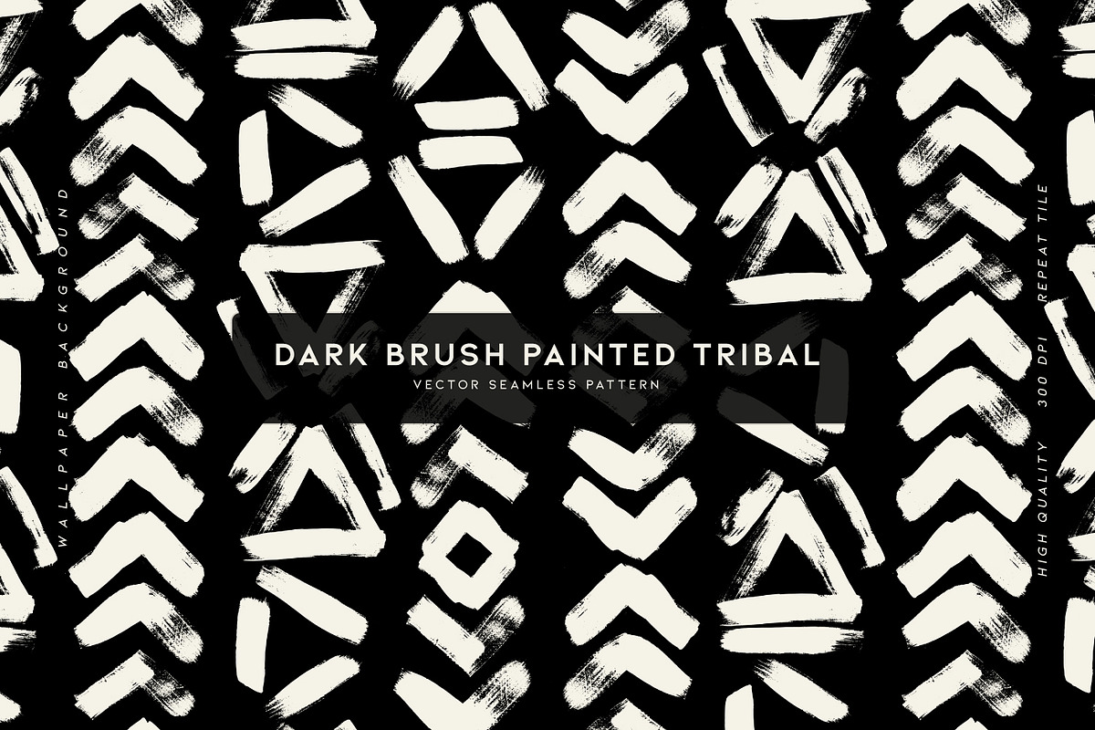 Dark Brush Painted Tribal, a Wallpaper Graphic by MalyskaStudio (Photo 1 of 16)