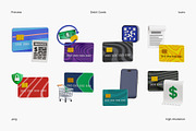 Debit Card 3D Icon Set, an Object 3D Model by Eklip Studio (Thumbnail 2 of 3)
