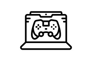 Gaming wireless black icon, an Outline Icon by Creative priyanka