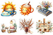 Boho Summer Coffee Time Clipart, an Illustration by Pixels.Craft (Thumbnail 2 of 9)