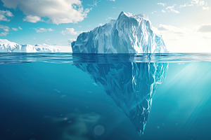 Huge iceberg with underwater view, a Photo by AlyaAnd