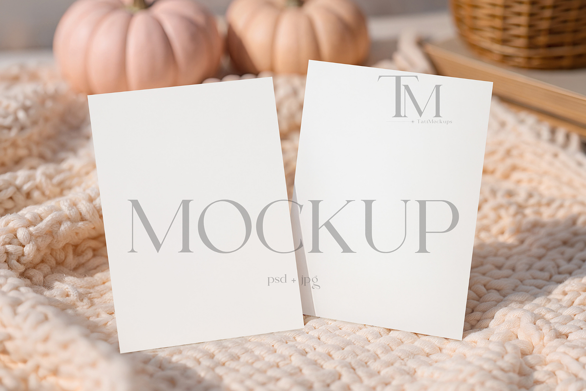 Autumn Card Mockup, an Advertising Mockup by TatiMockup (Photo 1 of 4)