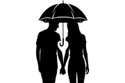 50 Couple Umbrella Silhouette Bundle, an Illustration by Designs_River (Thumbnail 28 of 51)