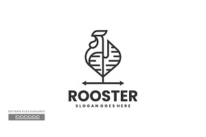 Rooster Line Art Logo, a Branding & Logo Template by ivan_artnivora
