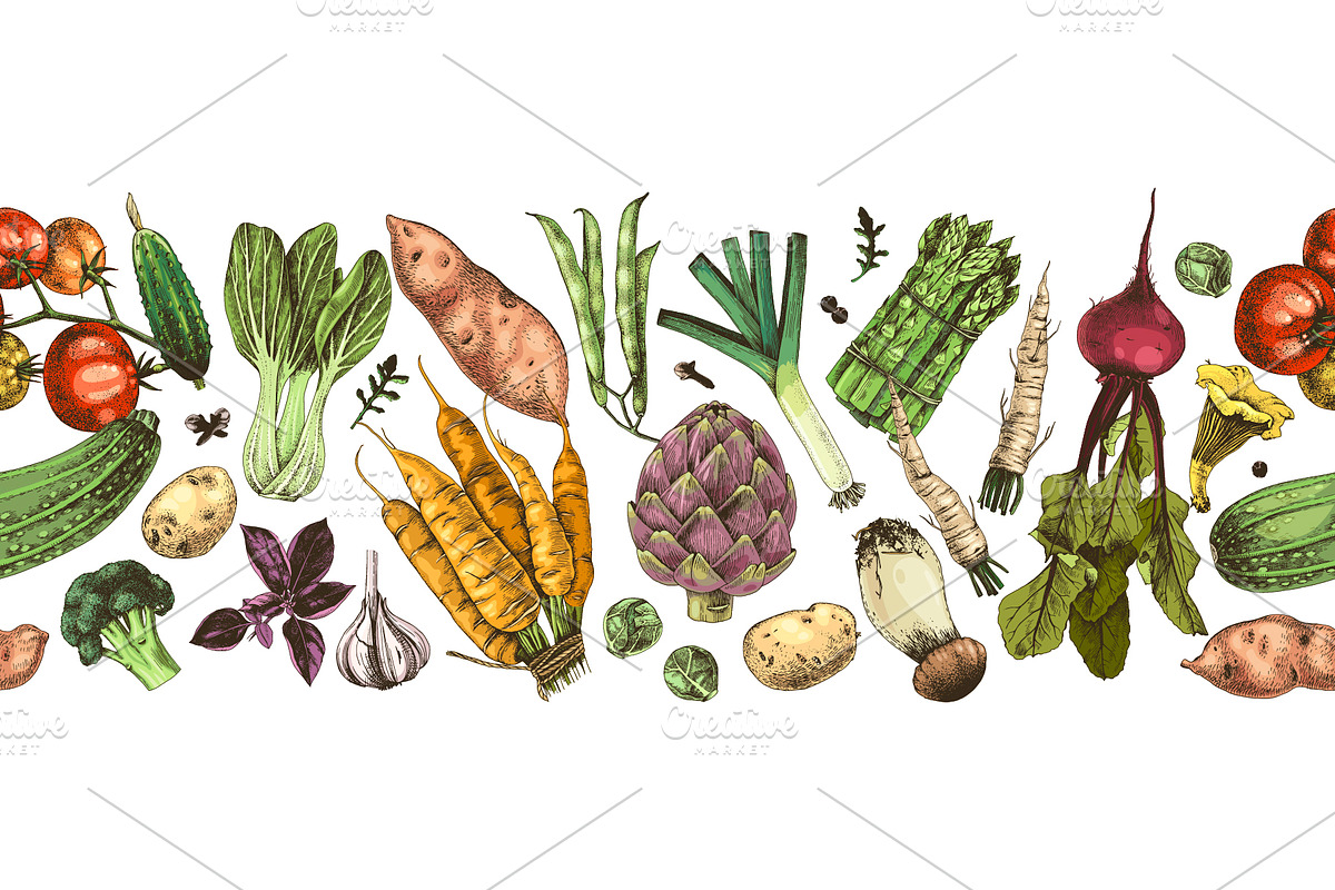 Ultimate vegetables set, a Food Illustration by handsketched (Photo 13 of 19)