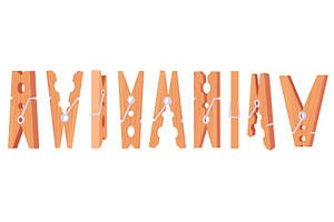 Clothespins. Wooden clothespin, an Illustration by LadadikArt