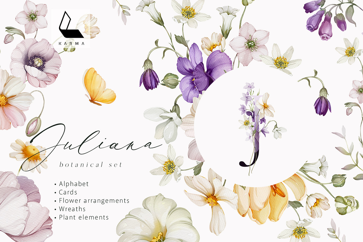 4-in-1 Watercolor Floral Bundle 02, an Illustration by Karma (Photo 26 of 34)