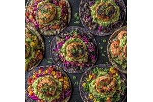 A variety of vibrant poke tacos on a, a Food & Drink Photo by ZinetroN