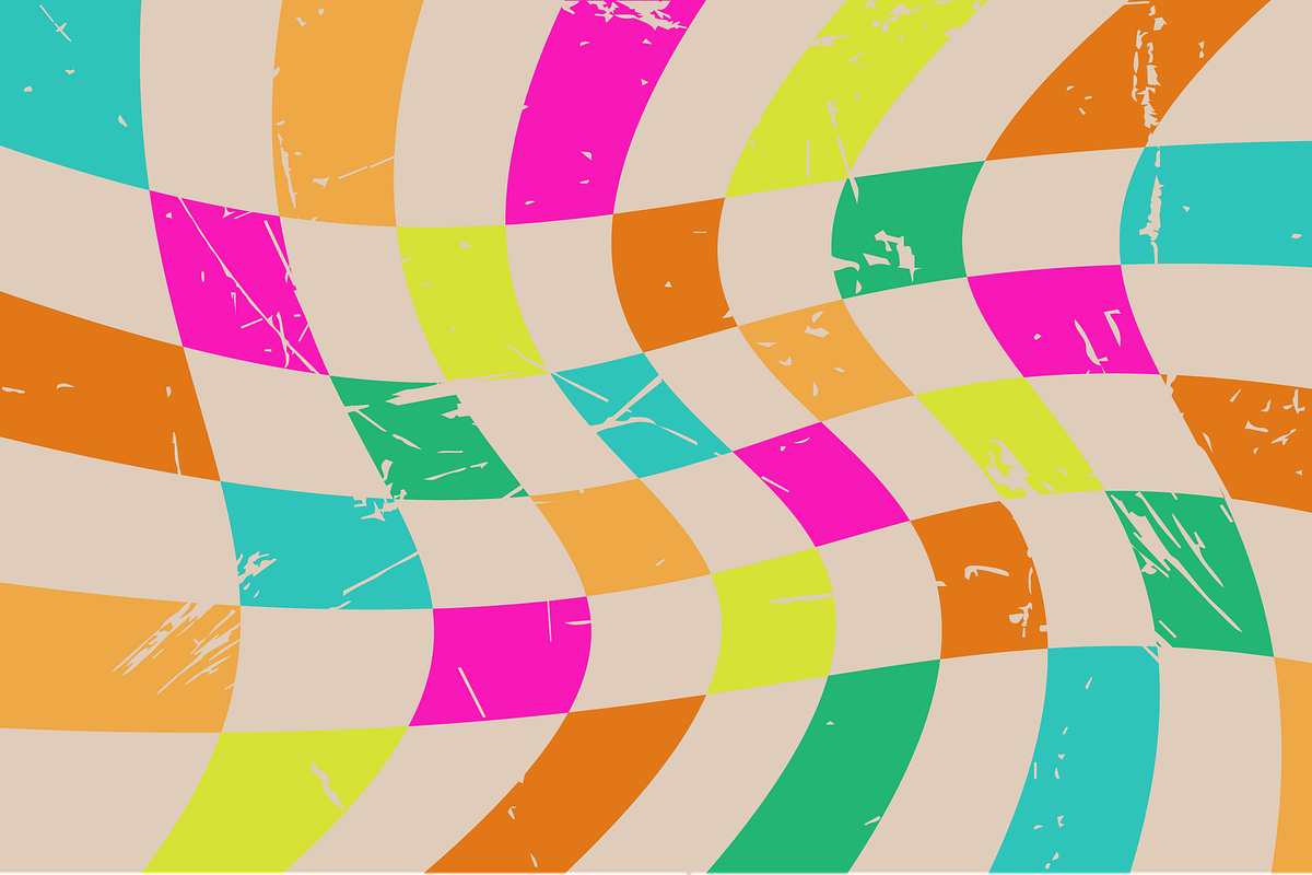 Wavy Colorful Checkered Pattern, a Texture Illustration by JYa_Design