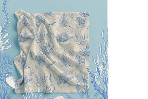 Blue Toile Ocean Set