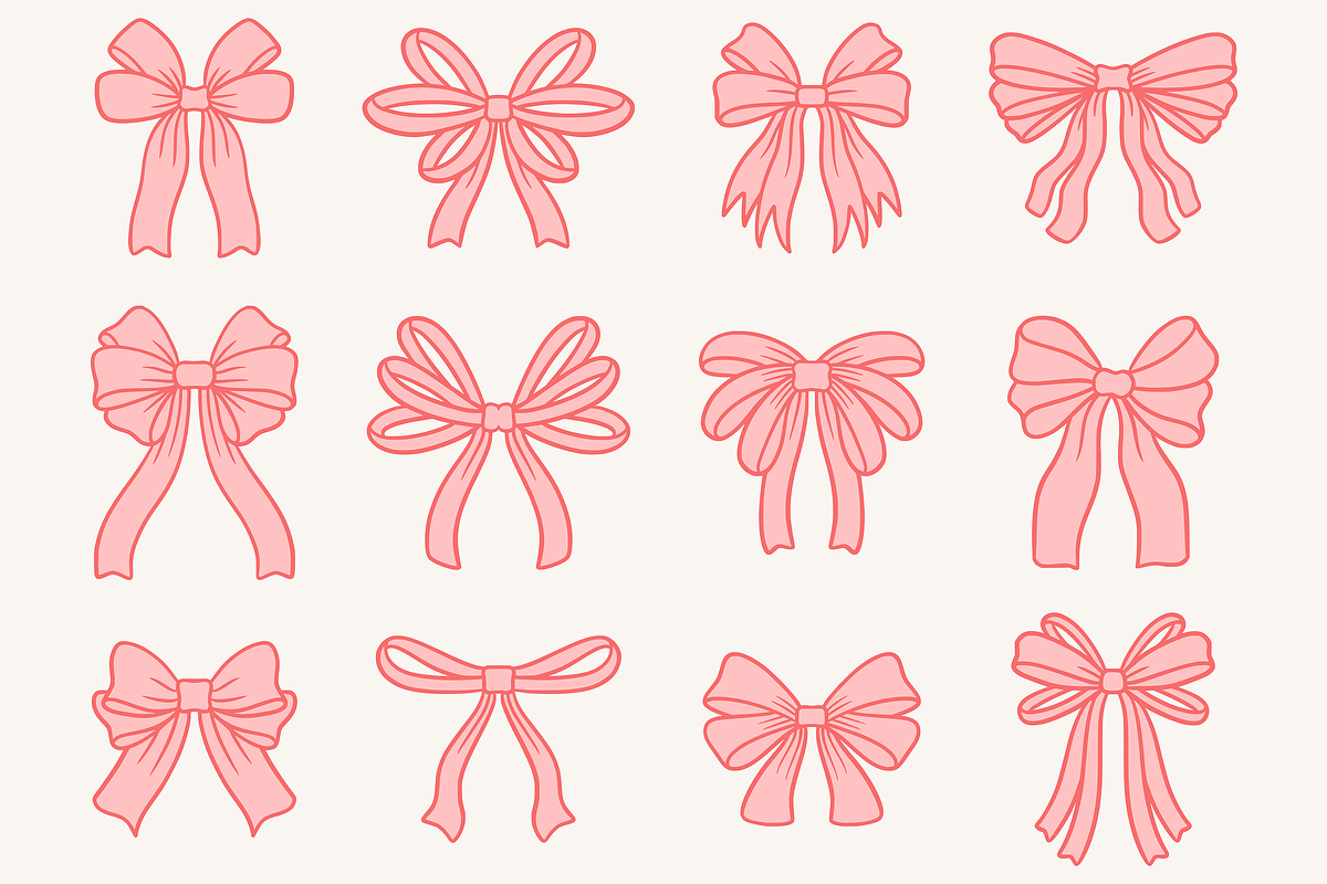 Coquette Ribbon Bow Vector Bundle, an Object Illustration by Kusumaillustration (Photo 6 of 8)