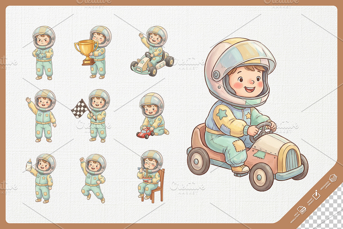 Charming Racer Cute Kids Cartoon, a Sport Illustration by Gohsantosa (Photo 4 of 4)