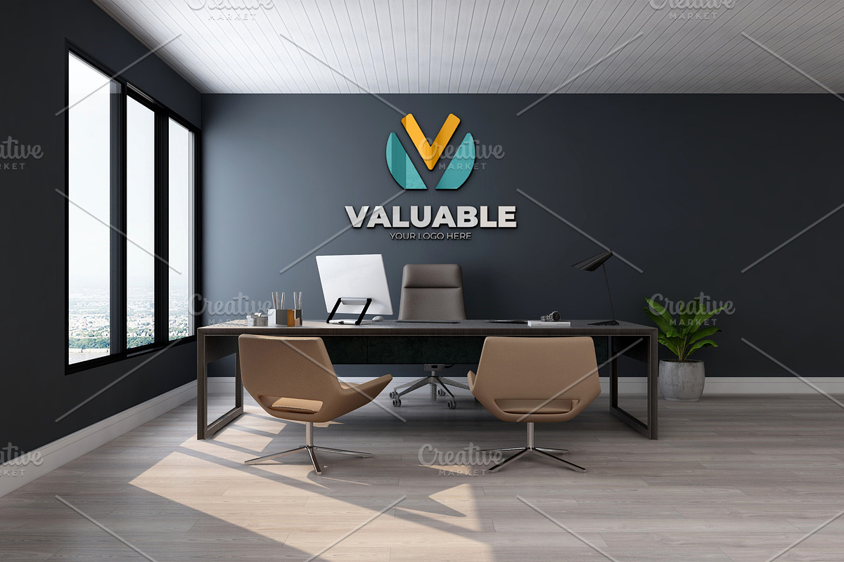 PSD Office Room Company Logo Mockup, a Product Mockup by Ayy (Photo 8 of 23)