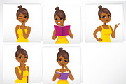 African Woman Cartoon Character Set, a Person Illustration by Kakigori Studio (Thumbnail 2 of 3)