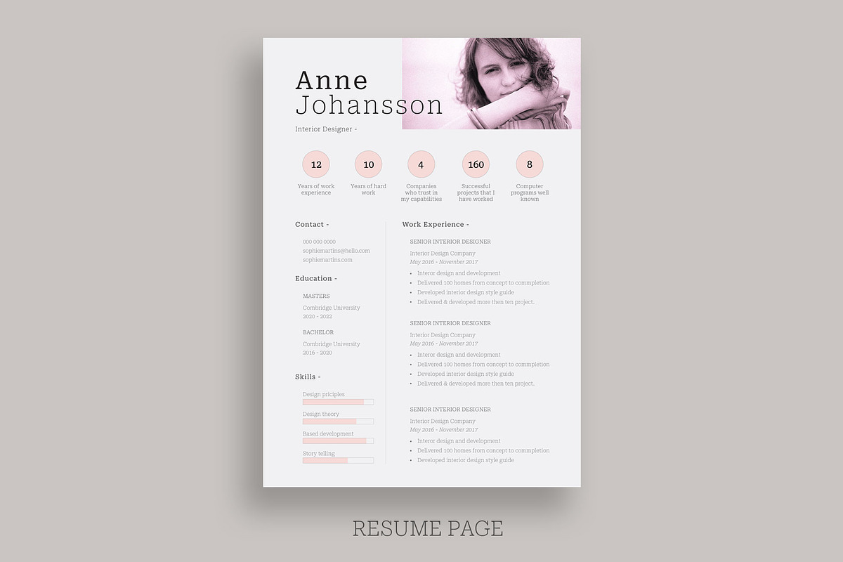 Resume / CV Template, a Resume Template by UX-group (Photo 3 of 5)