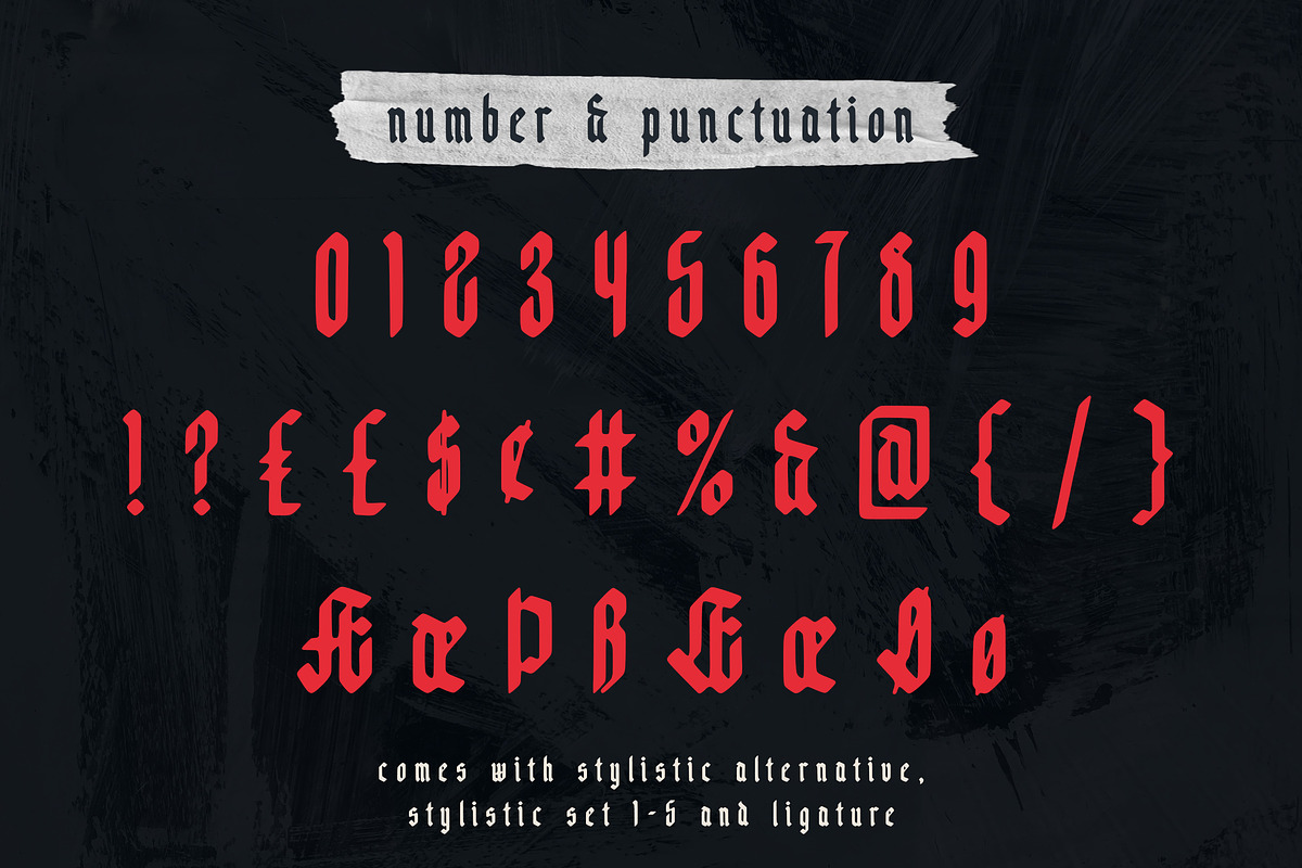 Eksellena - Blackletter Display, a Blackletter Font by Typehand Studio (Photo 8 of 14)