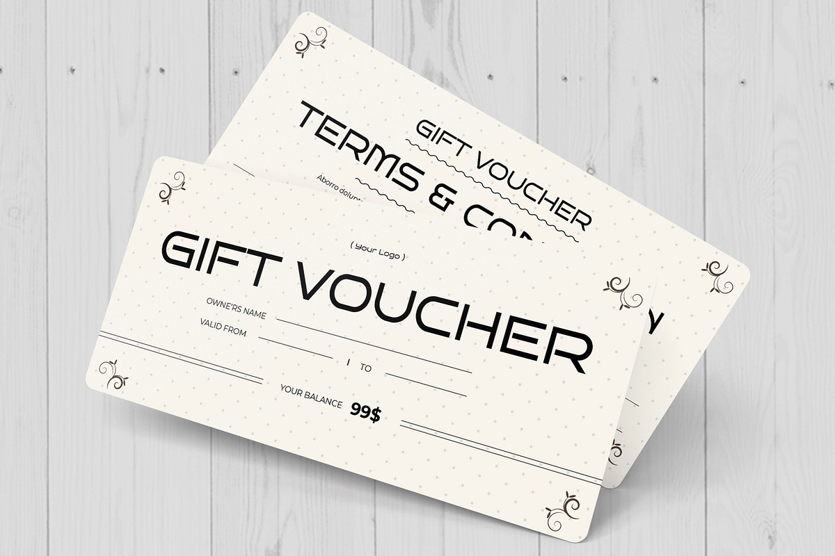 Elegant Gift Voucher Template, a Stationery Template by MightyDesign (Photo 3 of 6)