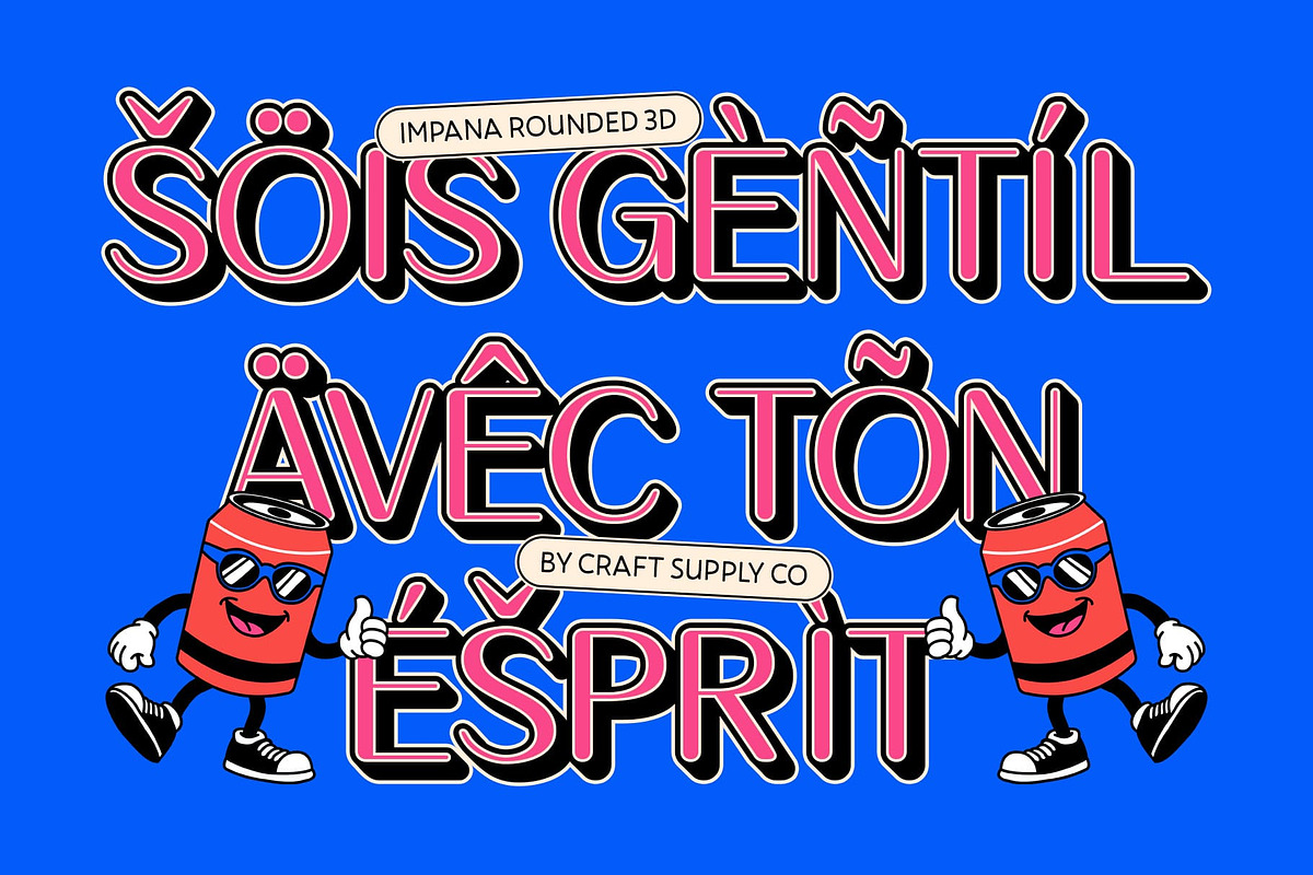 Impana Rounded 3D, a Sans Serif Font by Craft Supply Co. (Photo 5 of 8)