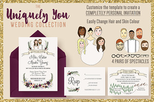 The Uniquely You Wedding Collection, an Invitation Template by Knotted Design