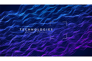 Abstract Wave Pattern With Dot. Blue, an Illustration by Holo Art