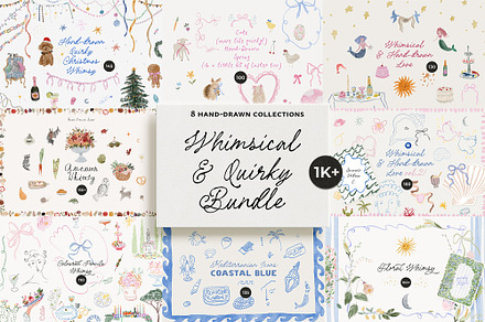 1,000+ Hand-Drawn Whimsical Bundle, a Decorative Illustration by Lana Elanor