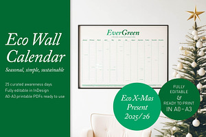 Undated Eco Calendar: Forest Haze, a Poster Template by Elibee