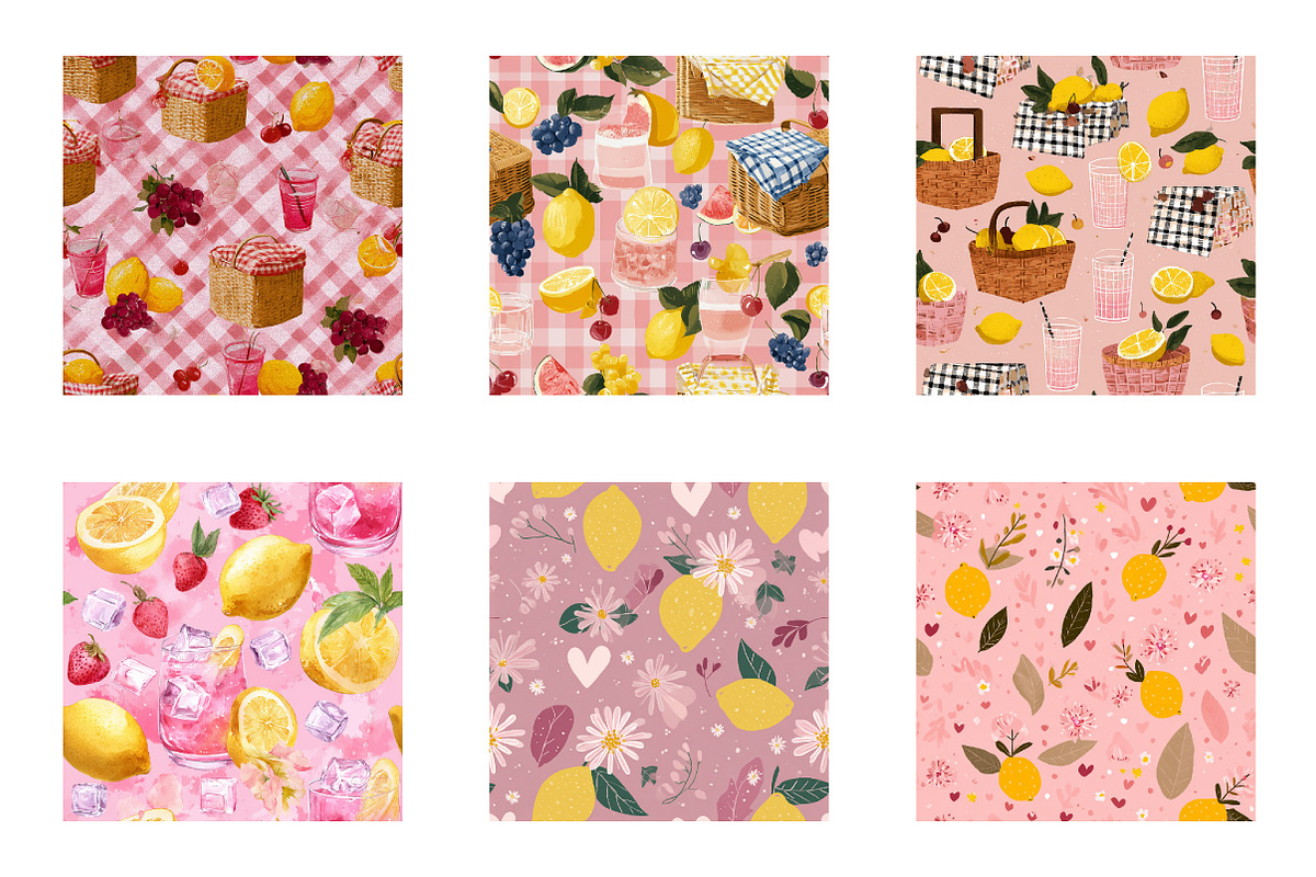 Pink Lemonade Seamless Digital Paper, a Graphic by CreationArt (Photo 2 of 7)