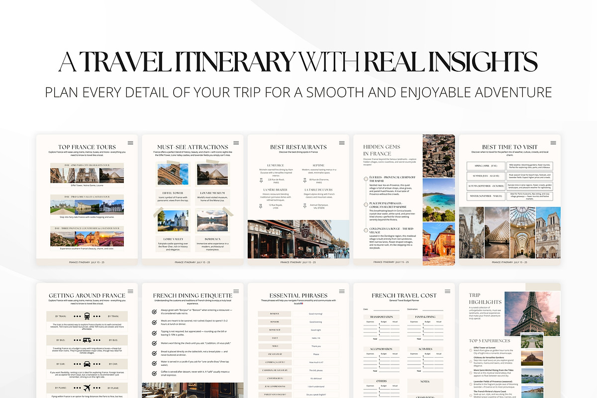 France Travel Itinerary Template, a Magazine Template by Pulsecolor (Photo 5 of 10)