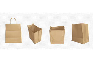 Craft Brown Paper Bags Mockup.