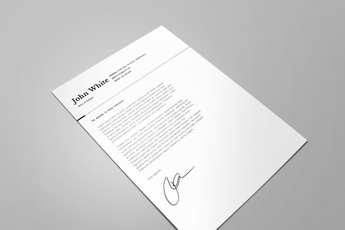 One page Resume CV + cover letter 4, a Resume Template by UX Design Mastery Shop (Photo 3 of 4)