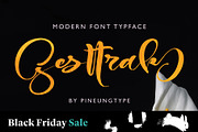 Gesttrak Black Friday, a Script Font by pineungtype (Thumbnail 1 of 9)