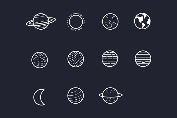 11 Solar System Planet Icons