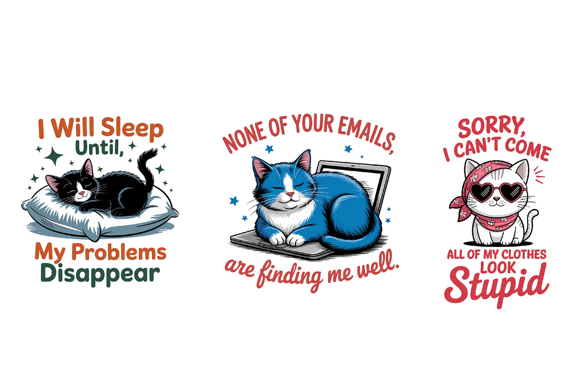 Funny Sarcastic Cat PNG, an Illustration by CreationArt (Photo 3 of 3)