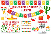 Mexican fiesta vector set clipart, a Seasonal Illustration by Almadrava (Thumbnail 1 of 3)