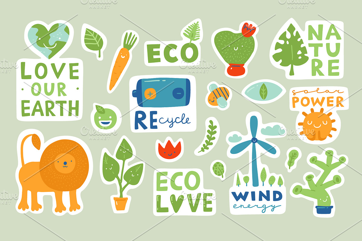 Eco stickers. Zero waste, eco life., an Object Graphic by anna khramtsova (Photo 8 of 8)