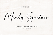 Manly Signature, a Script Font by Allouse Studio (Thumbnail 1 of 11)