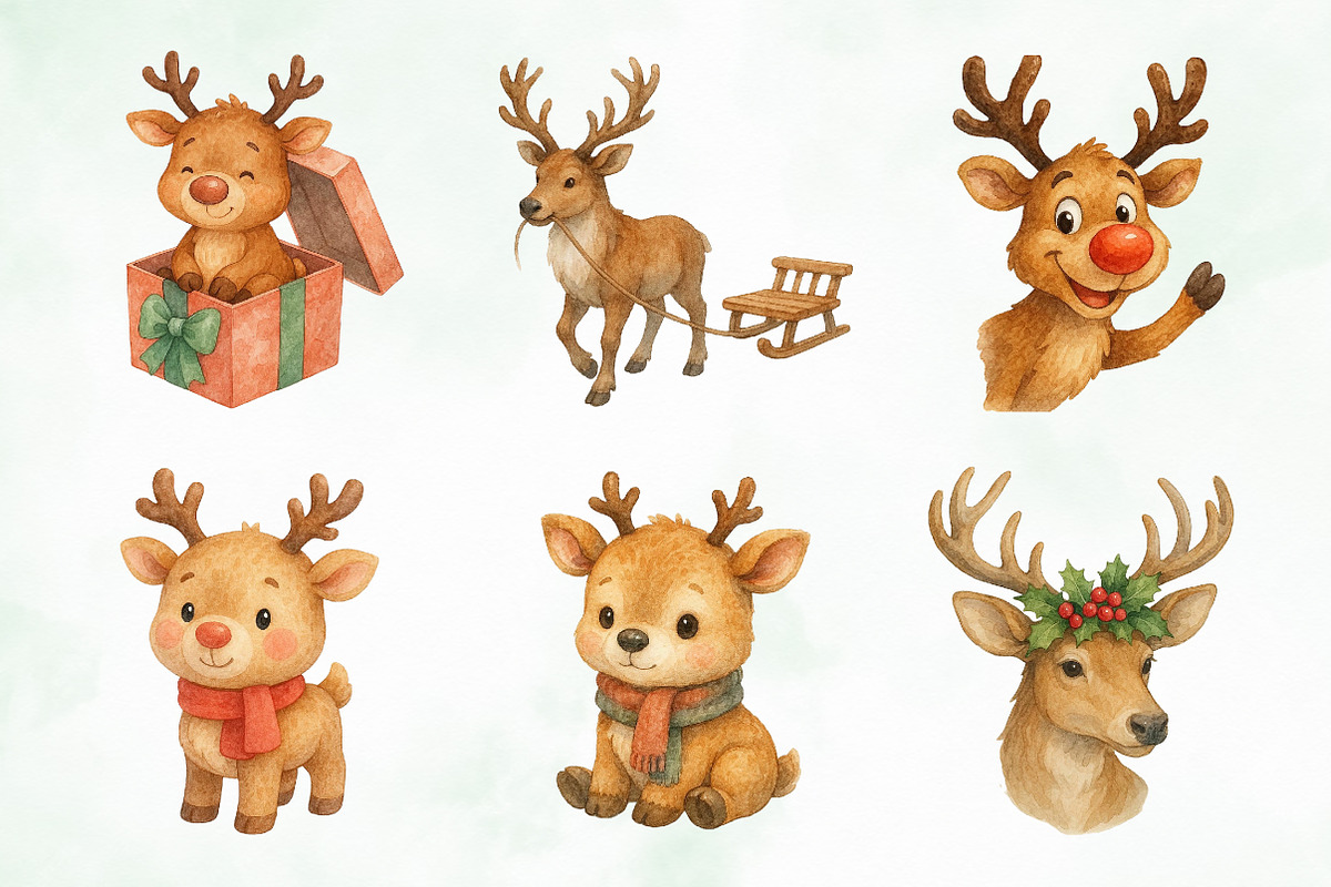 Cute Christmas Reindeer Sublimation, an Illustration by Creative Art (Photo 7 of 9)