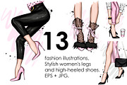 Stylish high-heeled shoes. Vector., a Person Illustration by Vitaliy Grin (Thumbnail 1 of 3)