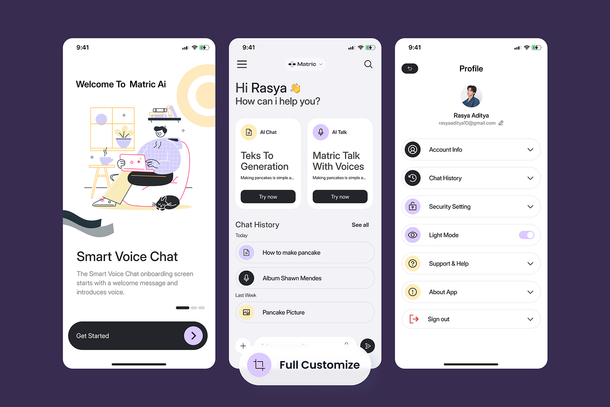 Matric - Chat AI Mobile App, an App Template by SLAB! Design (Photo 2 of 4)