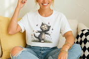 Whimsical Spring Cat Clipart, an Illustration by OK Design (Thumbnail 6 of 6)