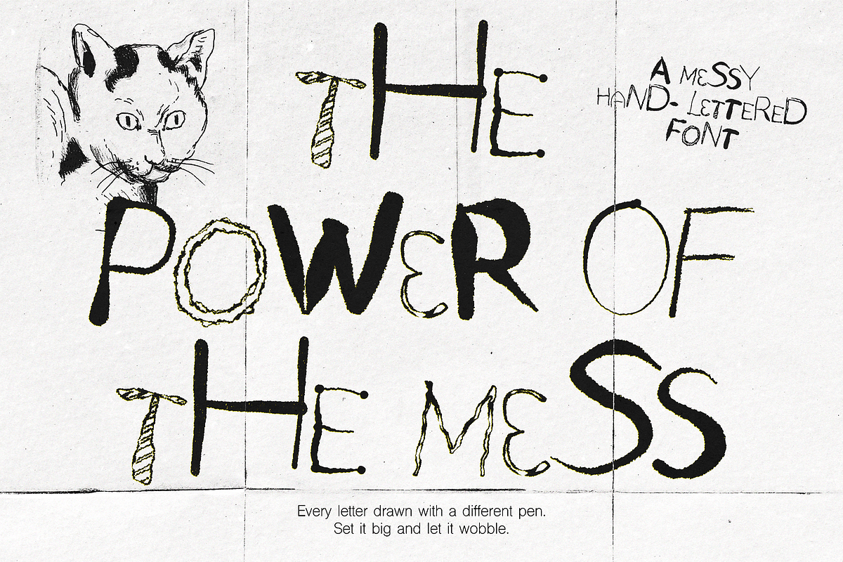 Ragtag - Messy Hand-Lettered Font, a Handwritten Font by Lilithcollageart (Photo 2 of 9)