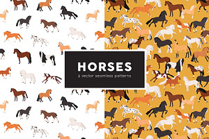 Seamless Patterns With Horses