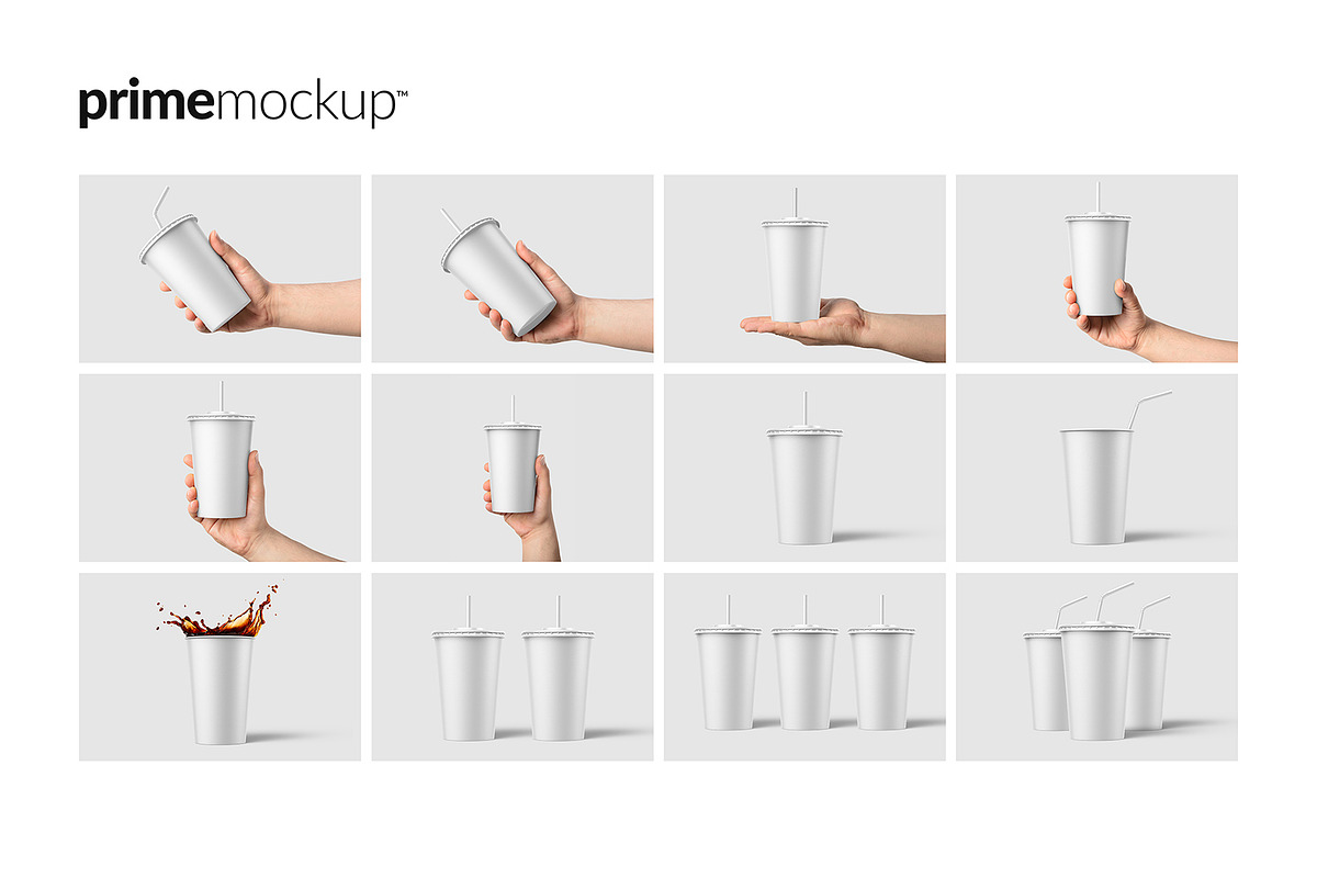 Paper Soda Cup Mockup Bundle, a Cups & Container Mockup by PrimeMockup (Photo 10 of 11)