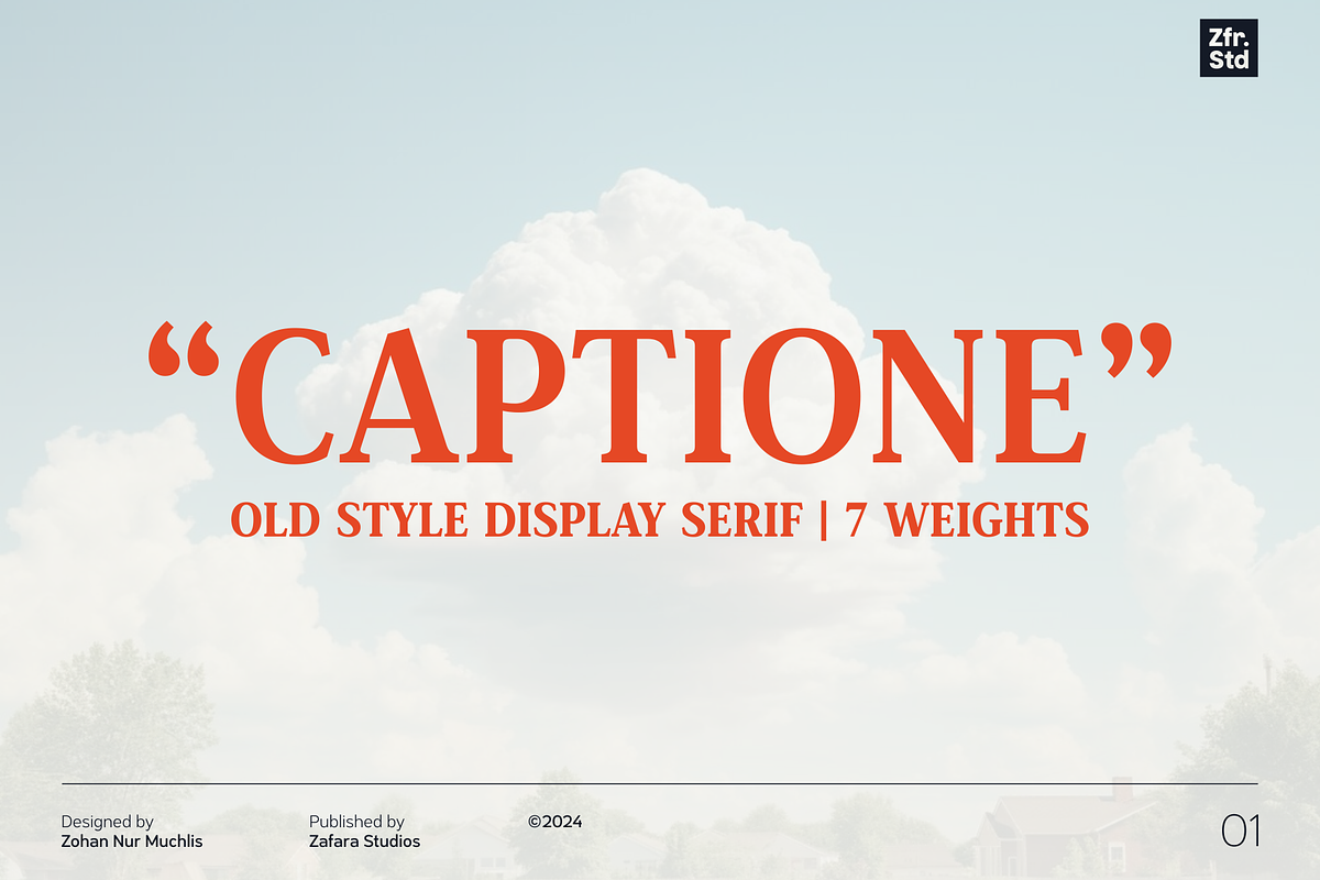 Captione, a Serif Font by Zafara Studios (Photo 1 of 9)