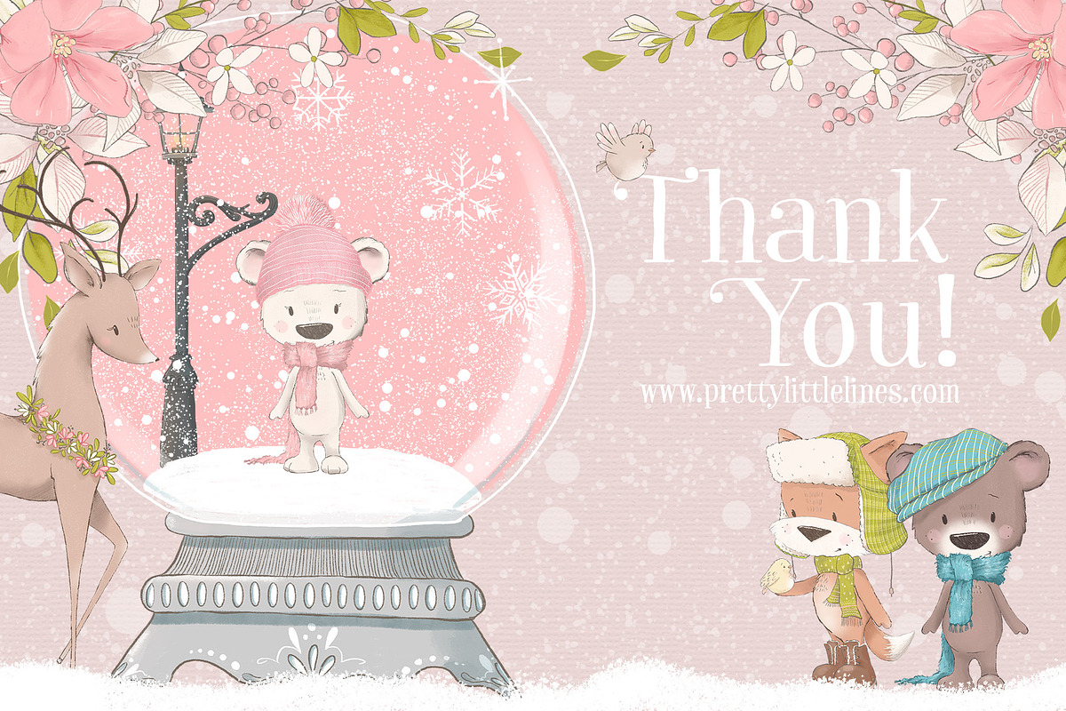 Christmas Woodland Animal Clipart, an Illustration by Pretty Little Lines (Photo 12 of 12)