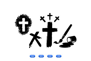 Grunge Cross Brush Strokes, an Illustration by designvectx