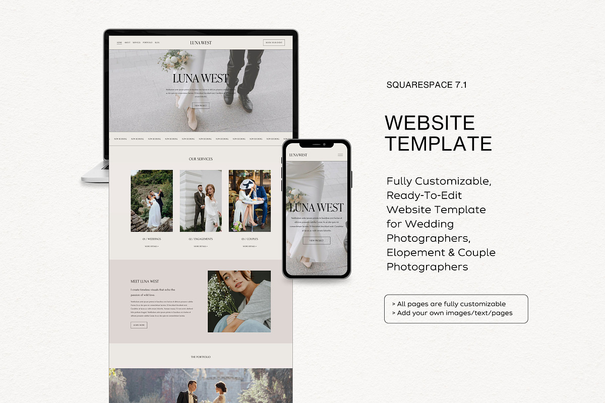 Squarespace 7.1 Template: Luna West, a Squarespace Template by Deb Creative Studio (Photo 3 of 9)