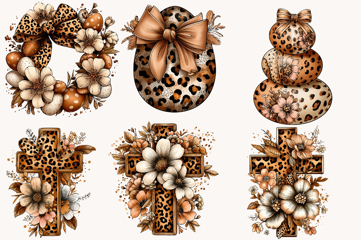 Leopard print easter clipart, an Illustration by Designworld (Photo 6 of 10)
