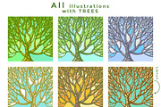 Colorful TREES Collection, a Decorative Illustration by ekaart (Thumbnail 7 of 8)